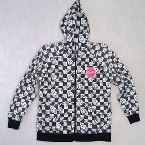 GROM Skate Brand Vintage 90s Hoodie With Zipper Front Size M